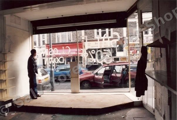 Looking out from the empty shop — 125 Coldharbour Road 1992