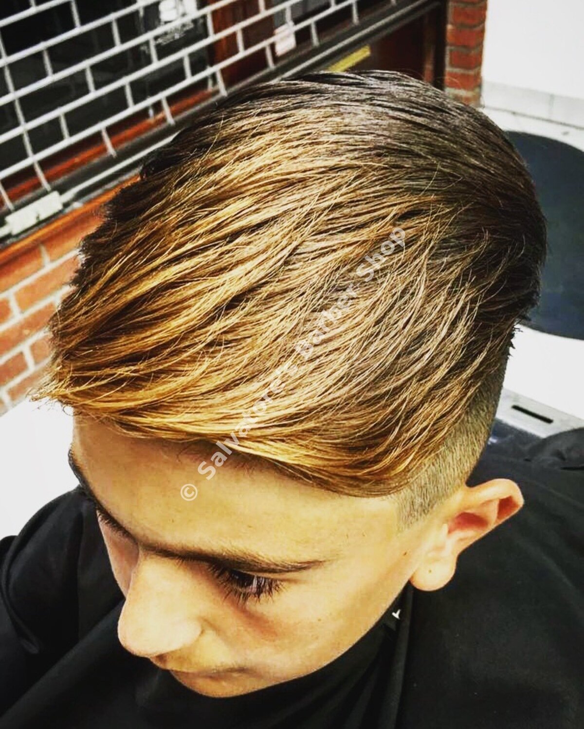 Blonde highlights hair colour by Salvatore's Barber Shop Bristol