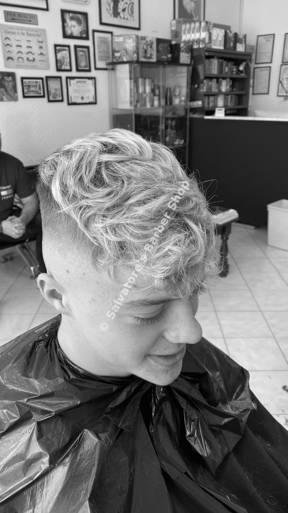 Children's haircut with hair design by Salvatore's Barber Shop Bristol