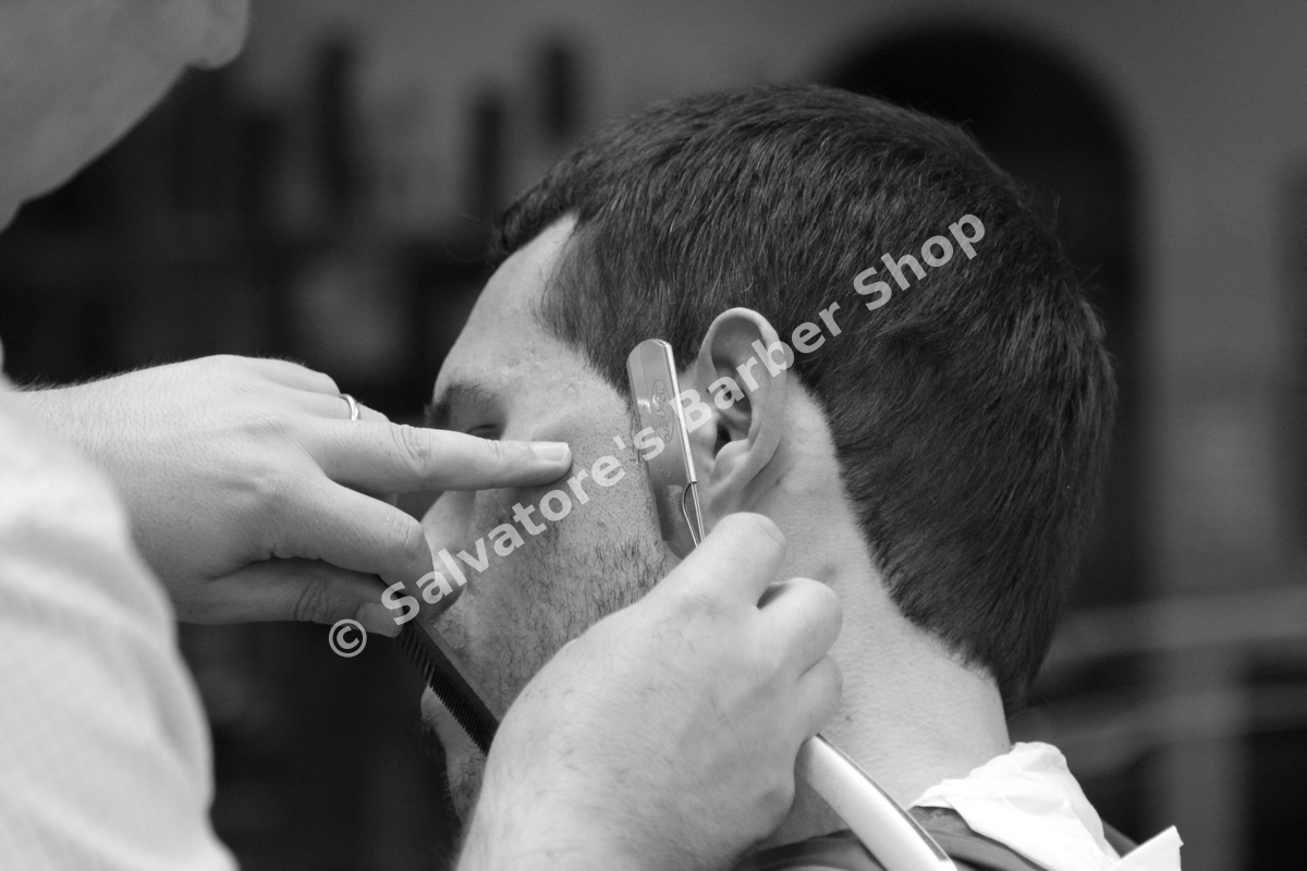 Beard trim with cut throat razor by Salvatore's Barber Shop Bristol