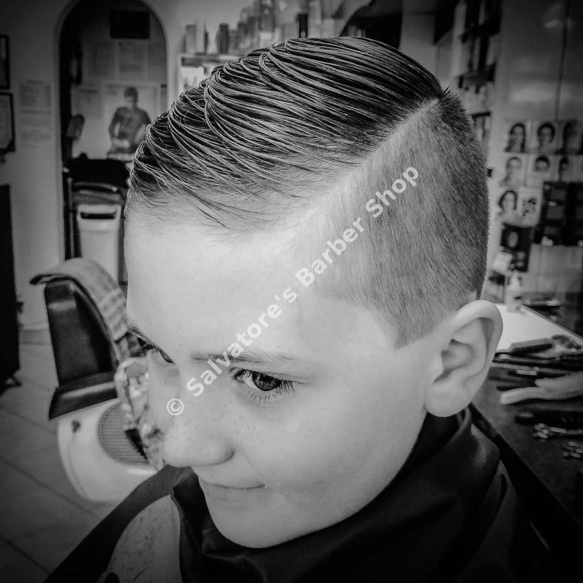 Children's haircut with skin fade by Salvatore's Barber Shop Bristol