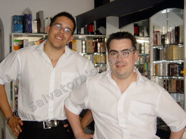 Salvatore and Luigi in the barber shop — October 2013