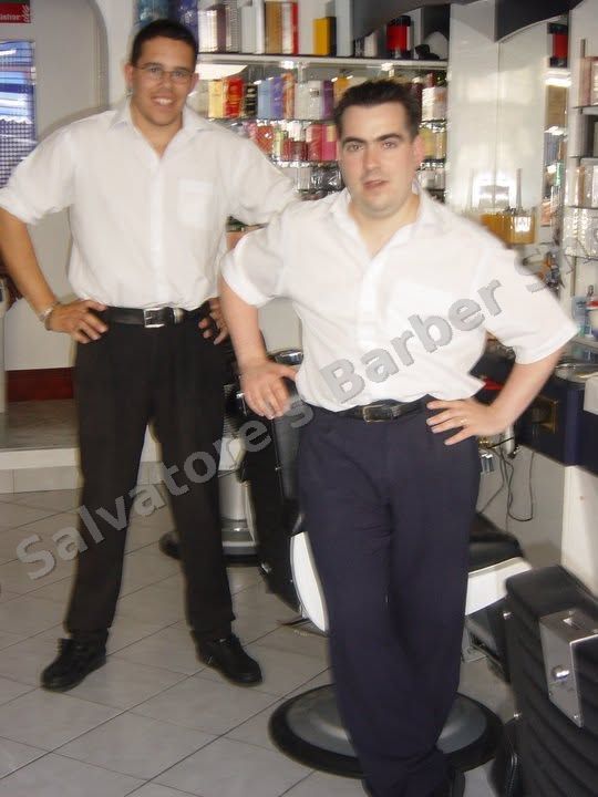 Salvatore and Luigi in the barber shop — October 2013