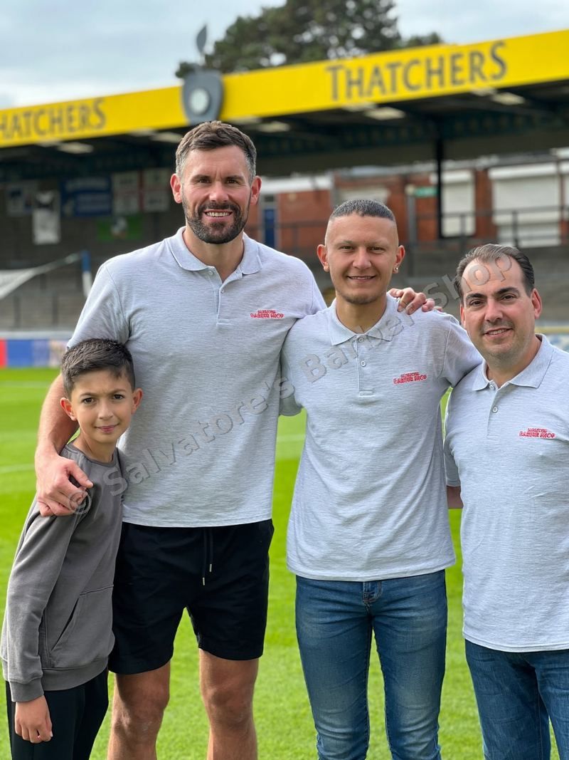 Salvatore with Ben Foster and family at Bristol Rovers