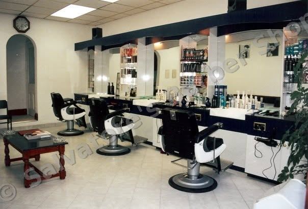 The shop floor on opening day — Salvatore's Barber Shop 1994